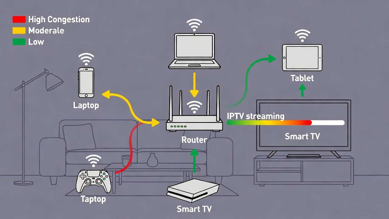 reducing home network congestion to stop iptv buffering and improve streaming quality
