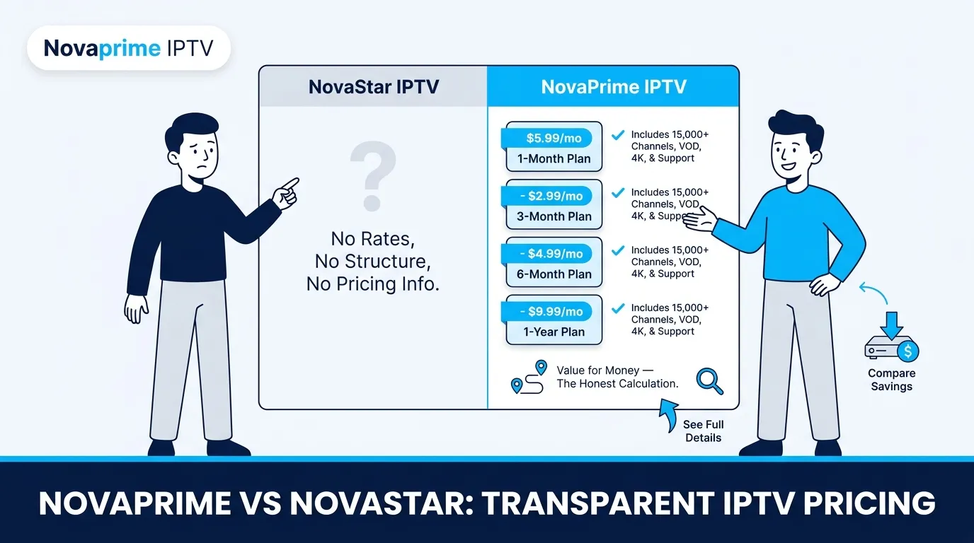 Pricing — NovaStar IPTV vs NovaPrime IPTV