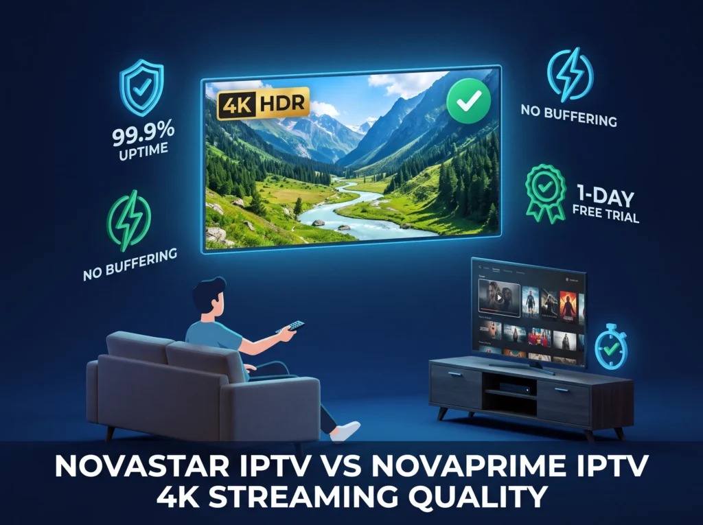 NovaStar IPTV vs NovaPrime IPTV Streaming Quality — 4K, HD and Buffering Tested